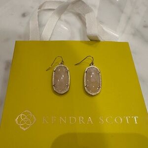 Soft Pink & Gold Kendra Scott Elle earrings.
